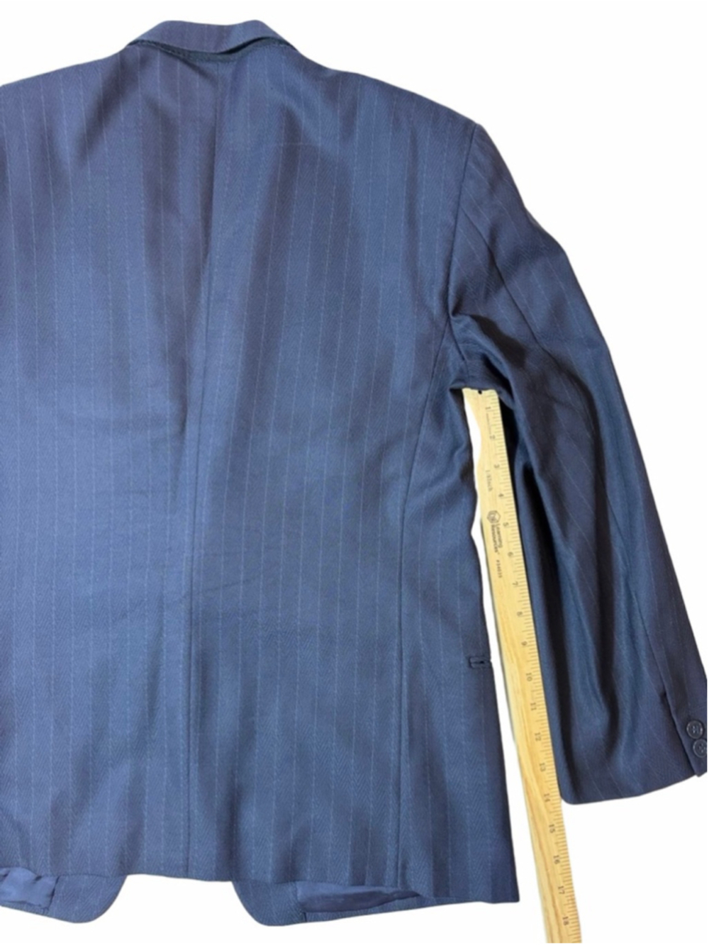 Giorgio Armani Wool Blazer 40 Black Pinstripe Italy Tailored Luxury - Picture 10 of 10